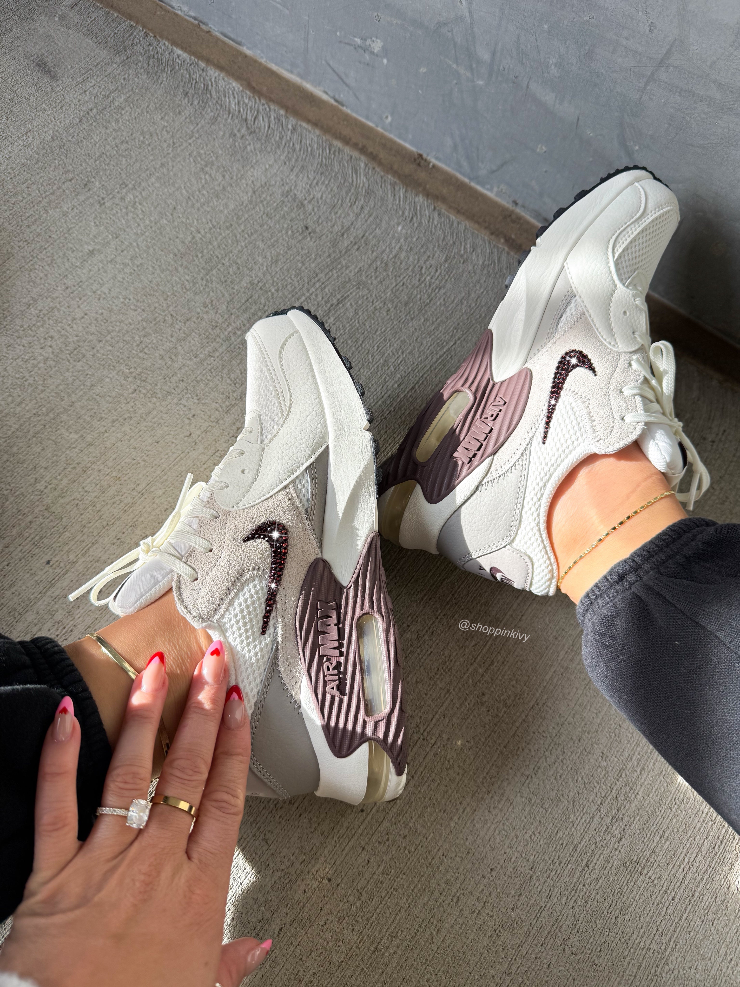 Neutral Cocoa Burgundy Swarovski Nike Women’s Air Max
