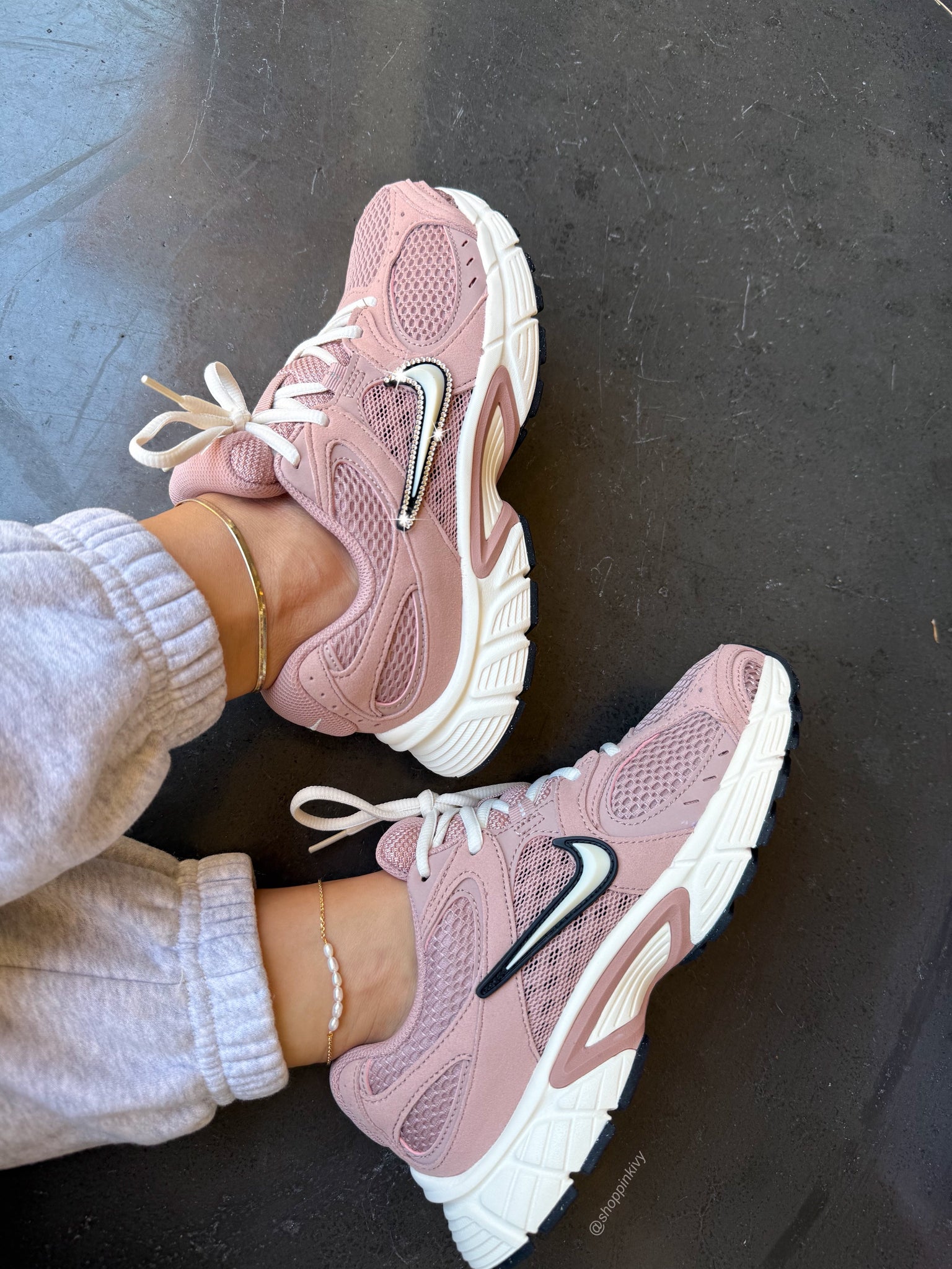 Blush Pink Swarovski Womens Nike Shoes