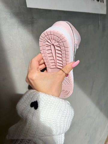 Ballet Pink Swarovski Air Jordan 1 Mid Shoes