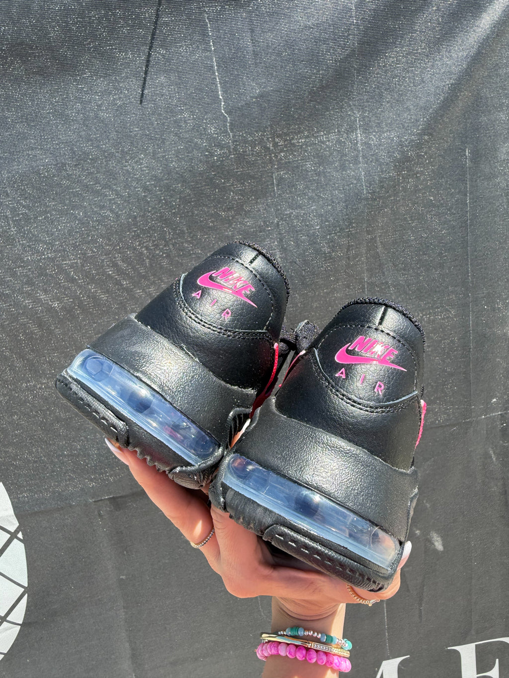 Black Hot Pink Swarovski Womens Nike Shoes