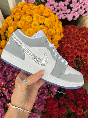 Blue Bottom Swarovski Women’s Air Jordan Retro 1 Low Shoes