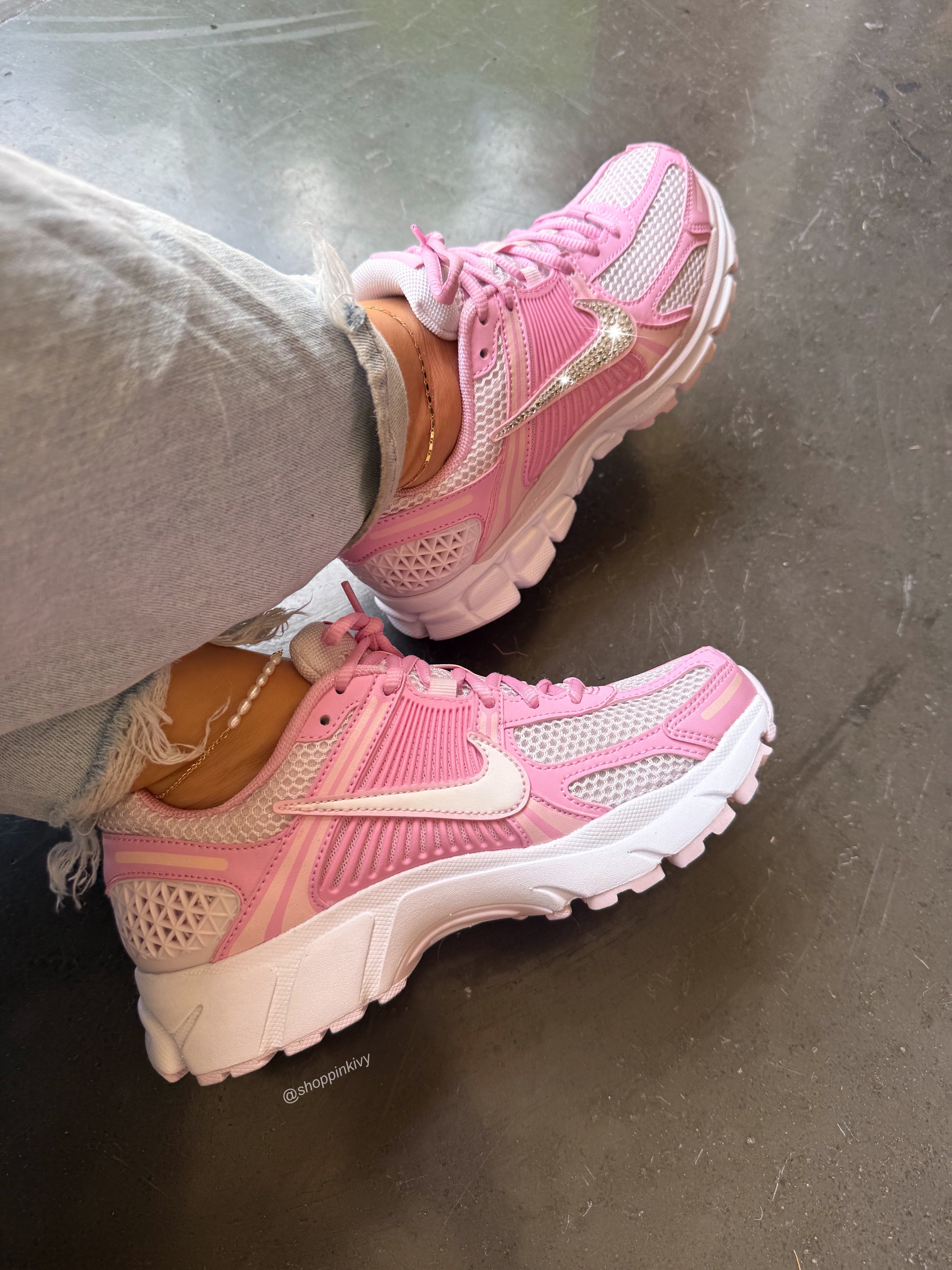 Cotton Candy Pink Swarovski Women Nike Vomero 5
