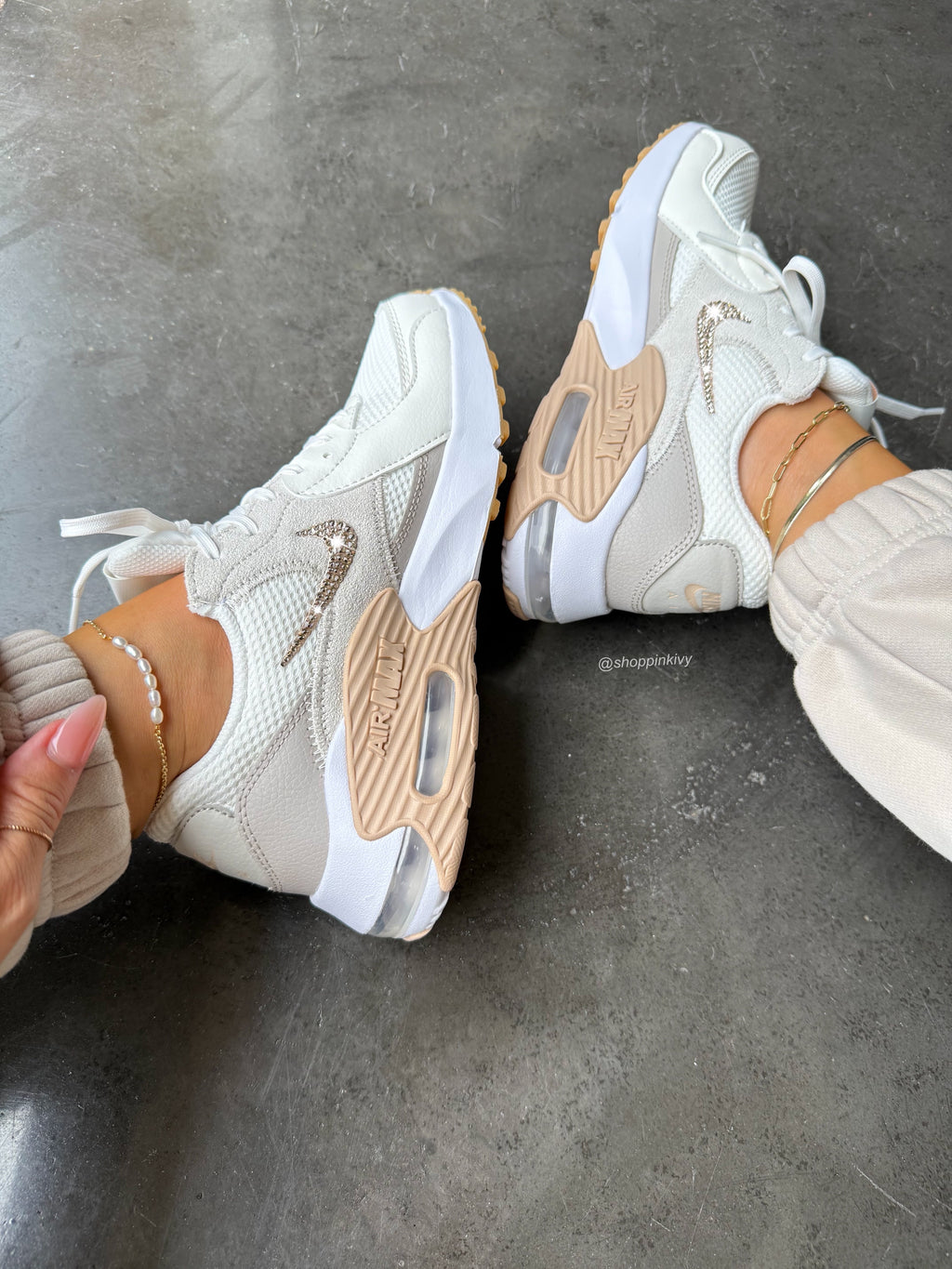 Cream Champagne Nike Swarovski Womens Nike Air Max