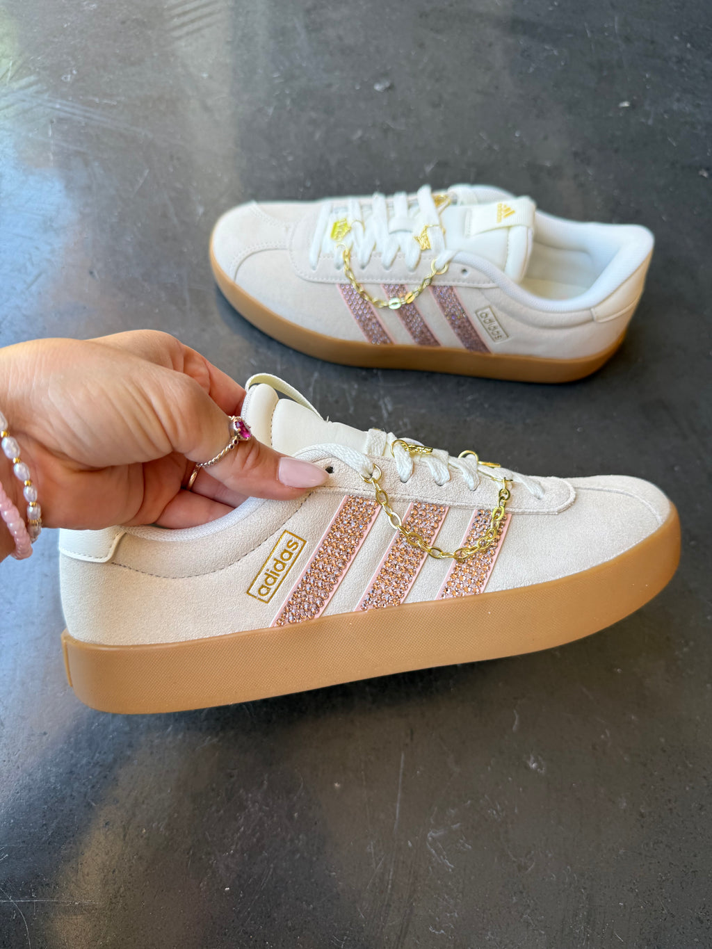 Charmed Cream Blush Pink Swarovski Adidas Women Shoes