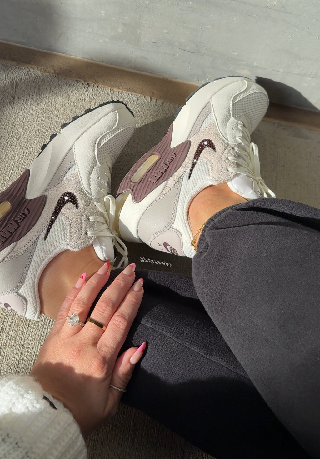 Neutral Cocoa Burgundy Swarovski Nike Women’s Air Max