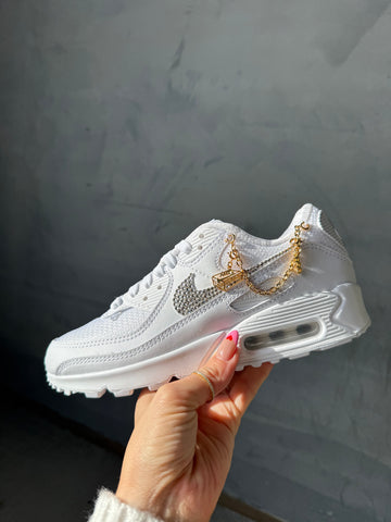 White Gold Charm Swarovski Nike Air Max 90
