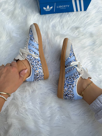 Blue Floral Swarovski Adidas Samba Original