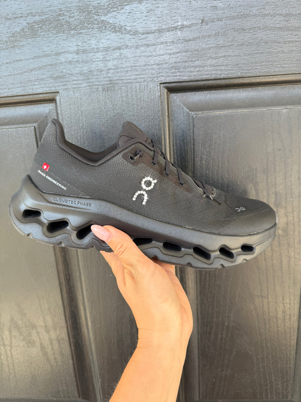 Black Swarovski On Cloudtilt Running Shoes
