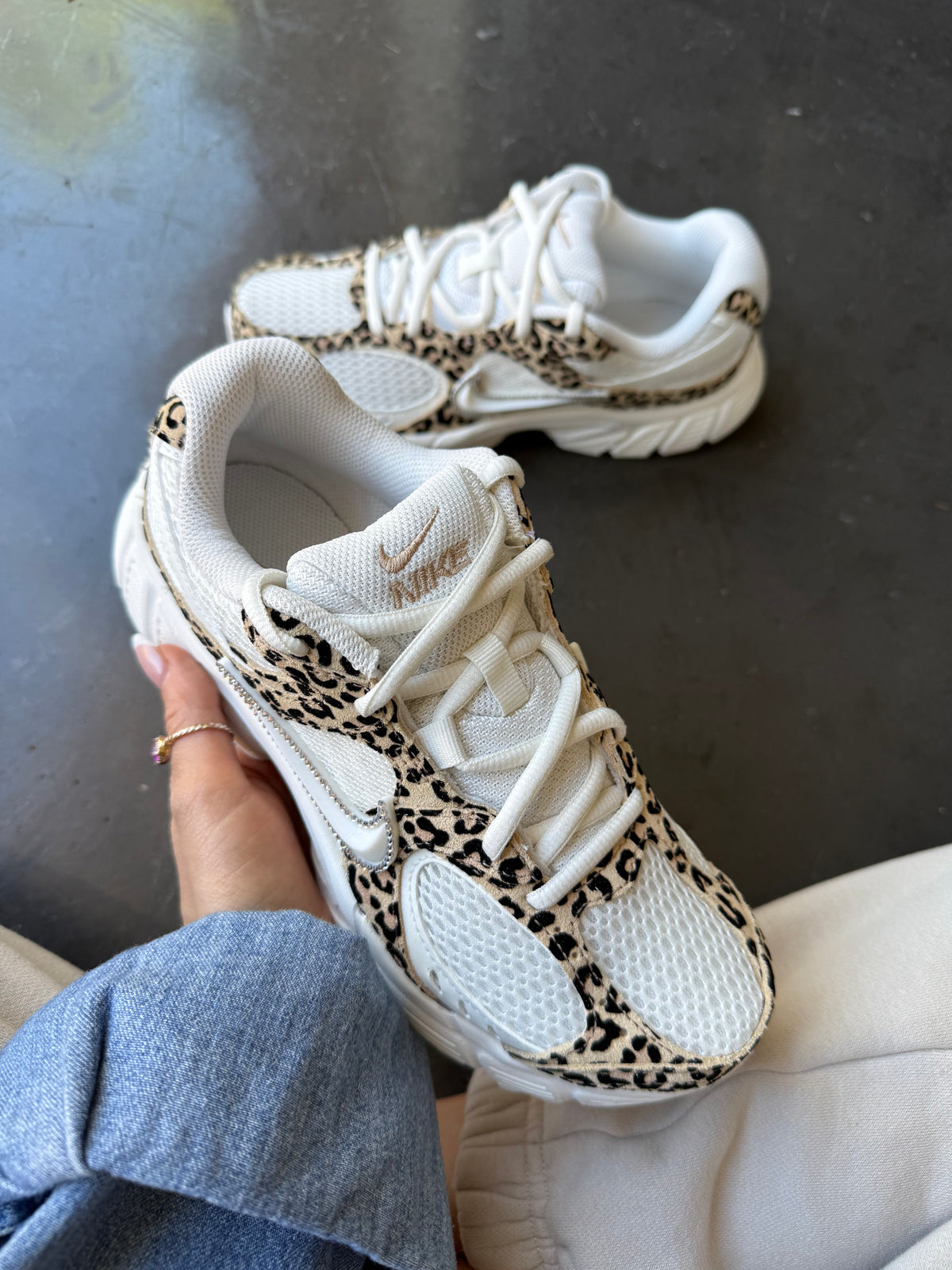 Zapatillas Nike Swarovski Leopardo Blanco para Mujer