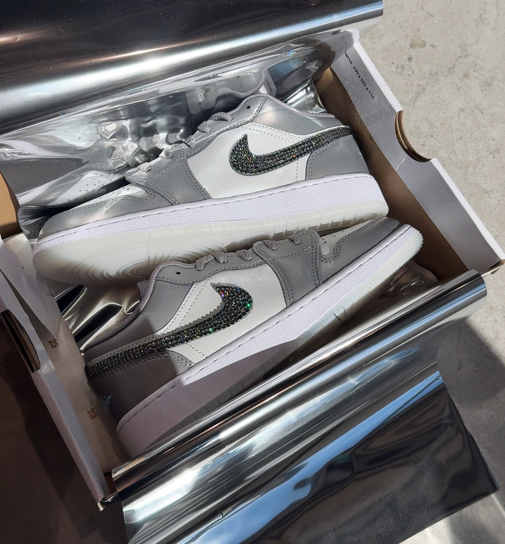 Special Edition Metallic Swarovski Women’s Air Jordan 1 Low Shoes