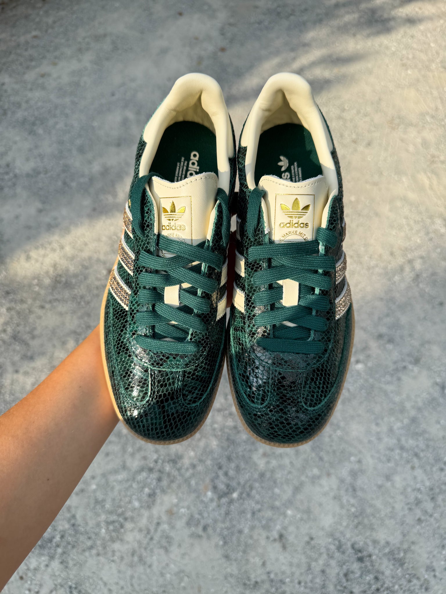 Green Snakeprint Swarovski Adidas Original Samba OG