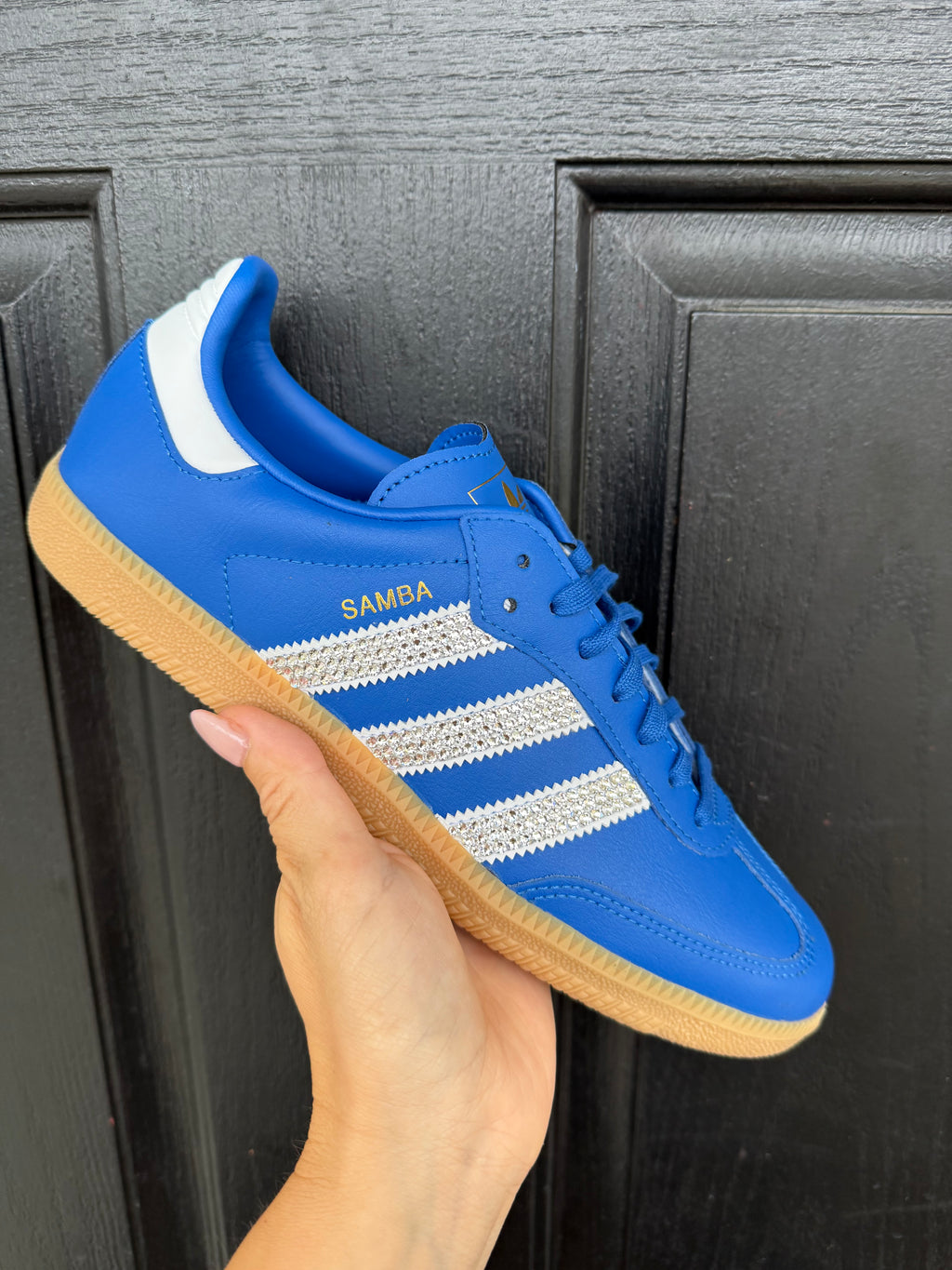 Blue Swarovski Adidas Samba Original