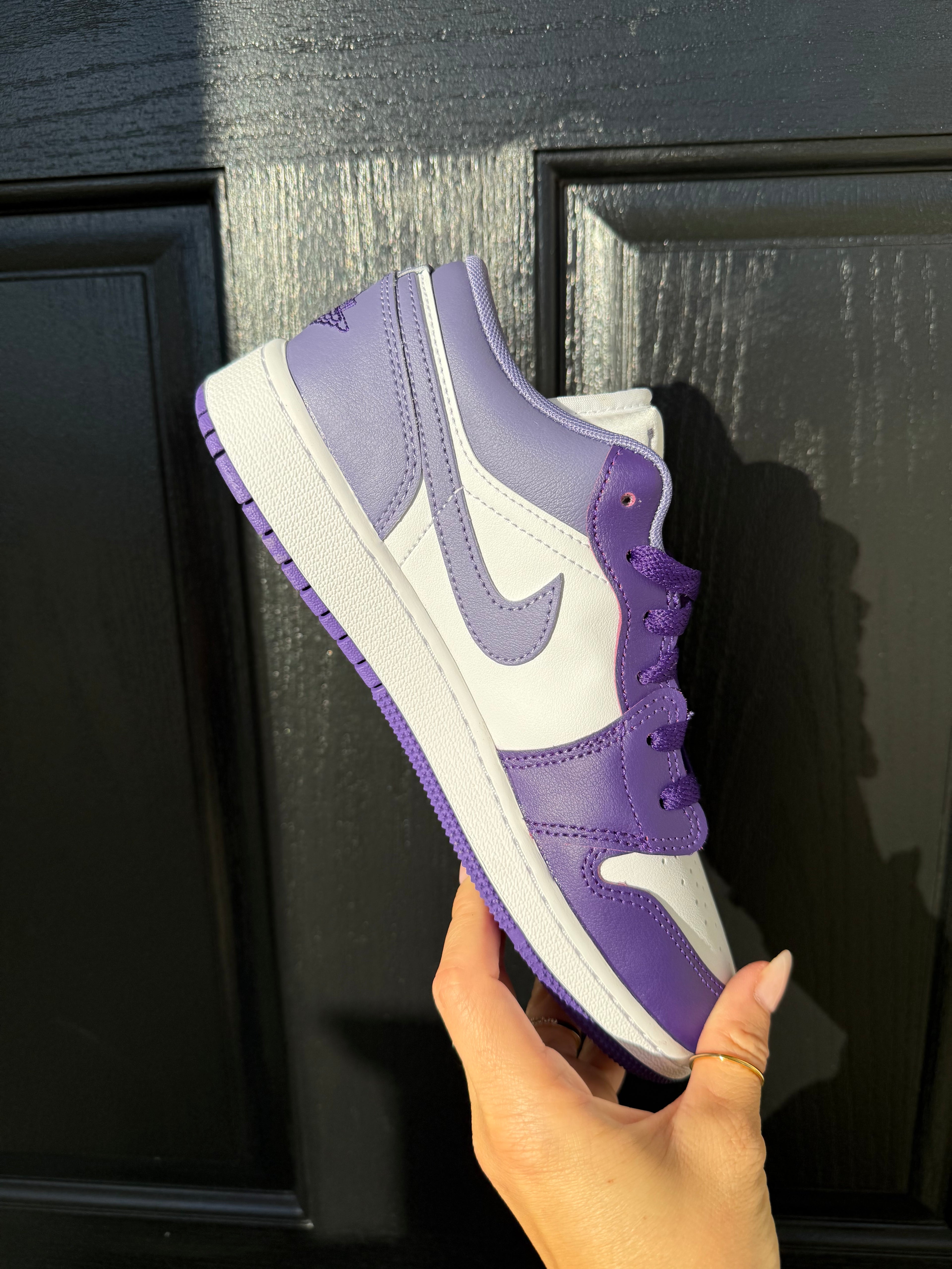 Purple Swarovski Women’s Air Jordan 1 Low Shoes