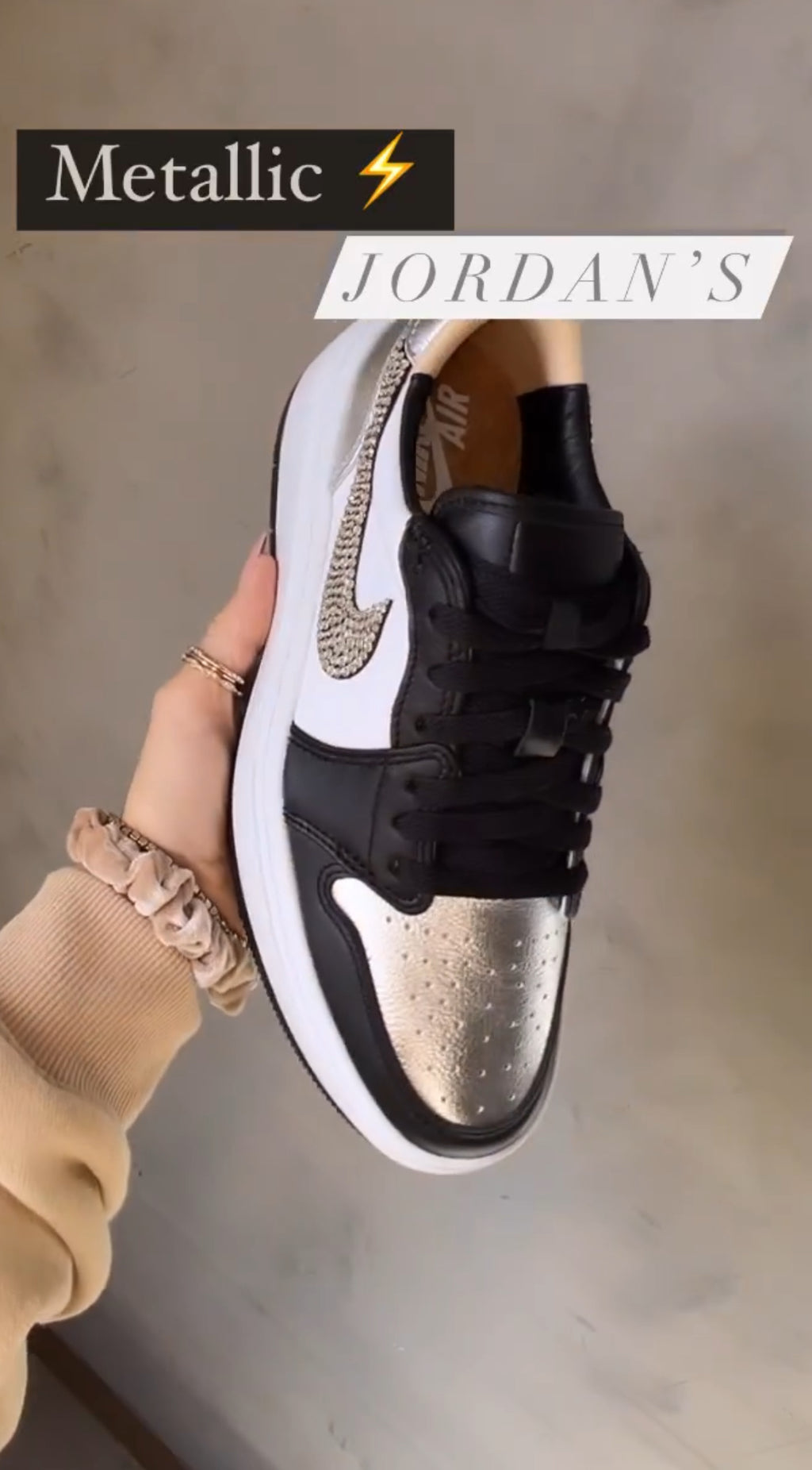 Metallic Panda Swarovski Women’s Air Jordan 1 Elevate Shoes