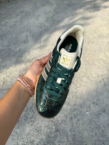 SIZE 7 Green Snakeprint Swarovski Adidas Original Samba OG