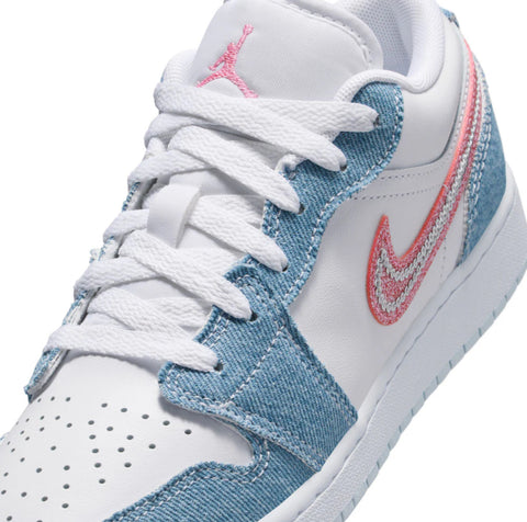 Barbie Pink Denim Swarovski Women’s Air Jordan 1 Low Shoes