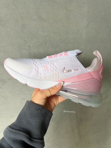 White Pink Swarovski Women's Nike Shoes Air Max 270