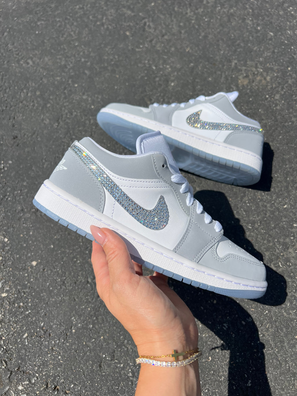 Blue Bottom Swarovski Women’s Air Jordan Retro 1 Low Shoes