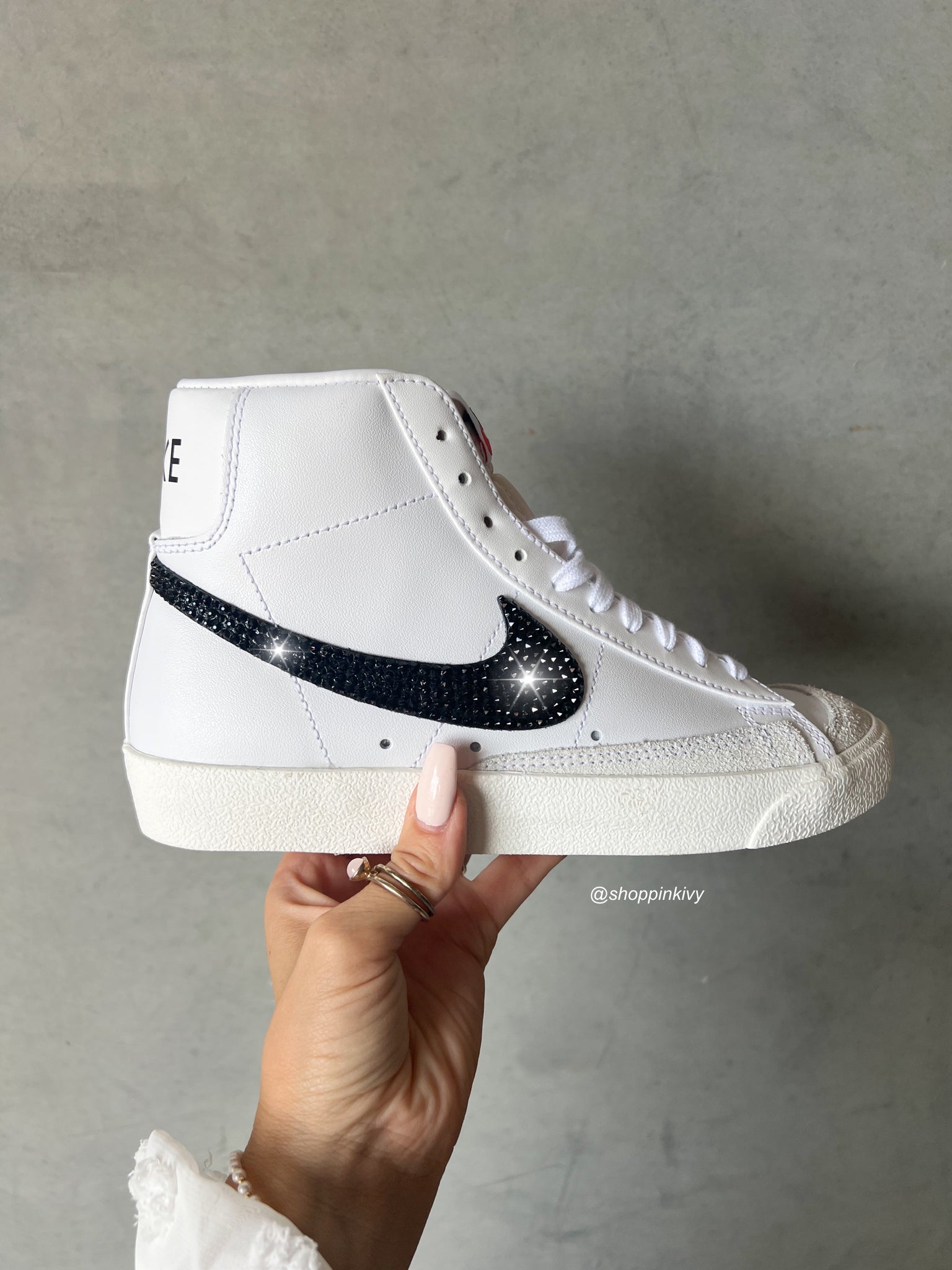 White Swarovski Nike Blazer Mid