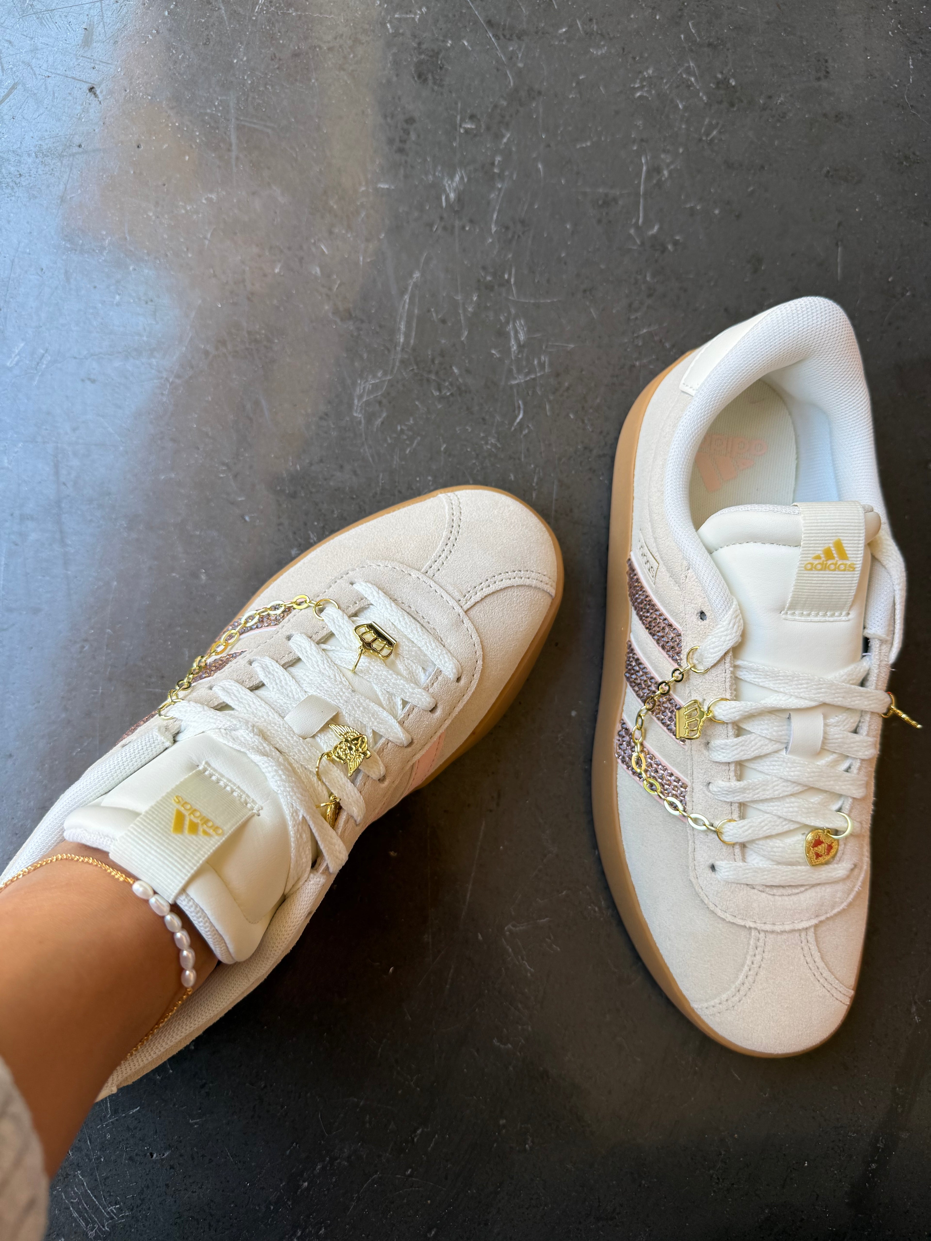 Charmed Cream Blush Pink Swarovski Adidas Women Shoes