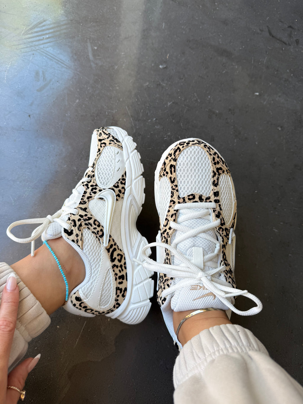 Zapatillas Nike Swarovski Leopardo Blanco para Mujer