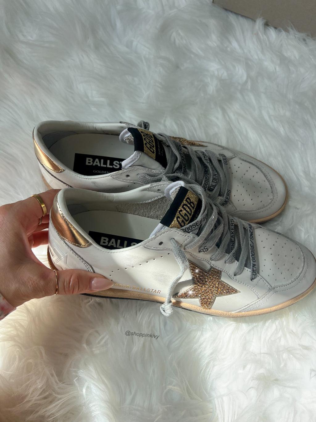 Zapatillas de mujer Gold Golden Goose Swarovski