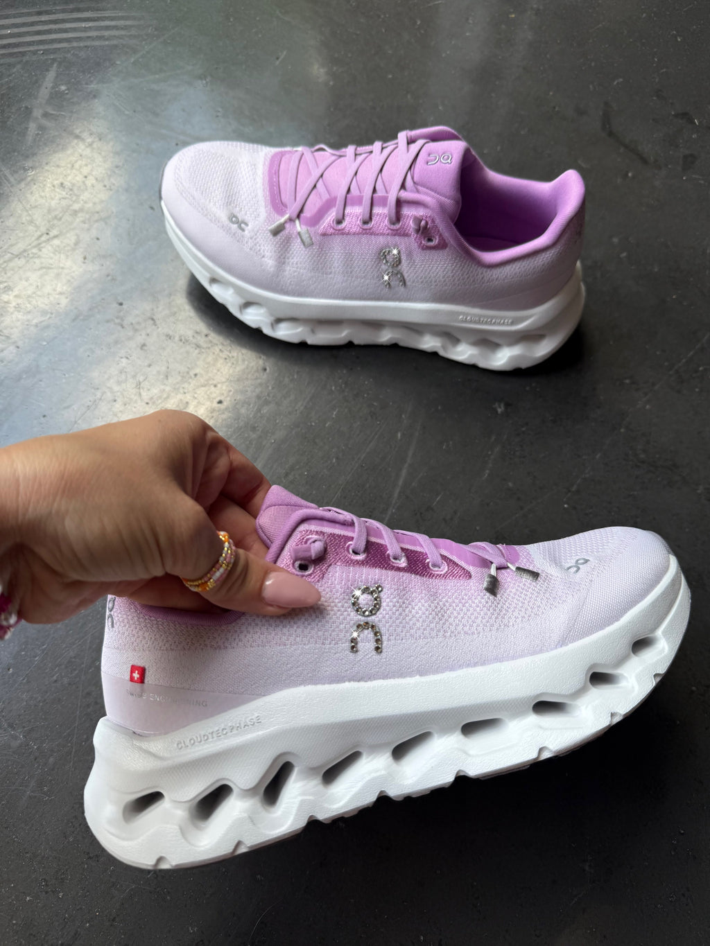 Fuchsia Ombre Swarovski ON Cloudtilt Running Shoes