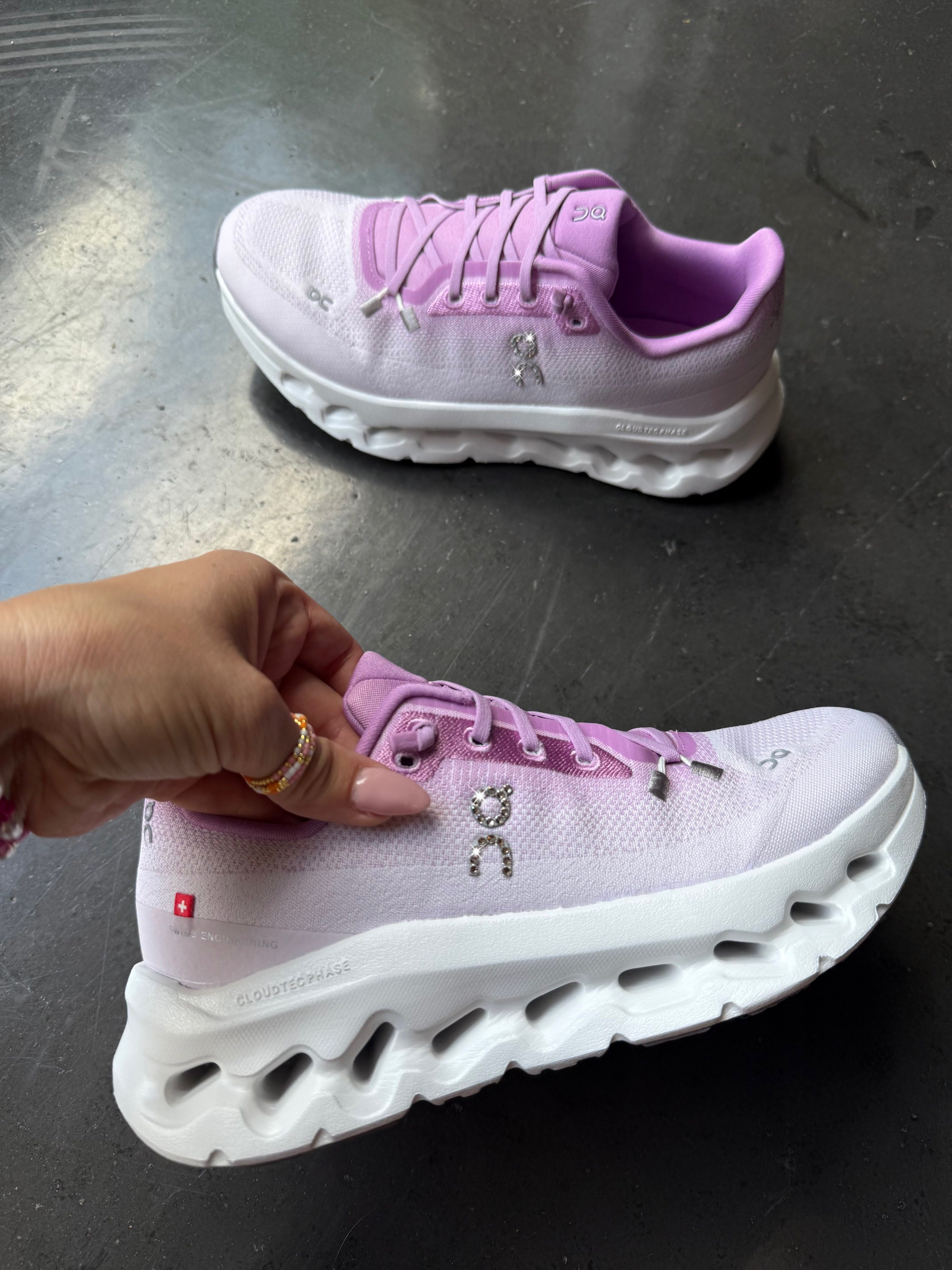 Fuchsia Ombre Swarovski ON Cloudtilt Running Shoes