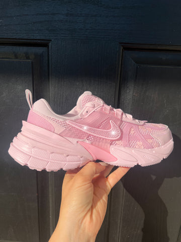 Pink Lace Special Edition Swarovski Womens Nike V2K Shoes