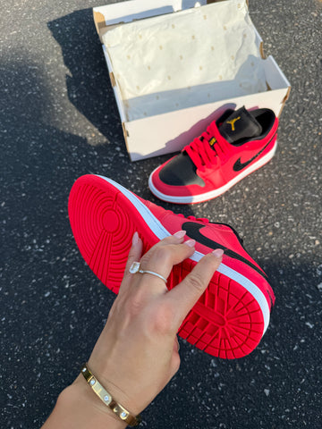 RARE Neon Red Swarovski Women’s Air Jordan Retro 1 Low Shoes