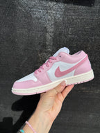 Zapatillas de mujer Air Jordan Retro 1 Low de mujer con Swarovski y rosa