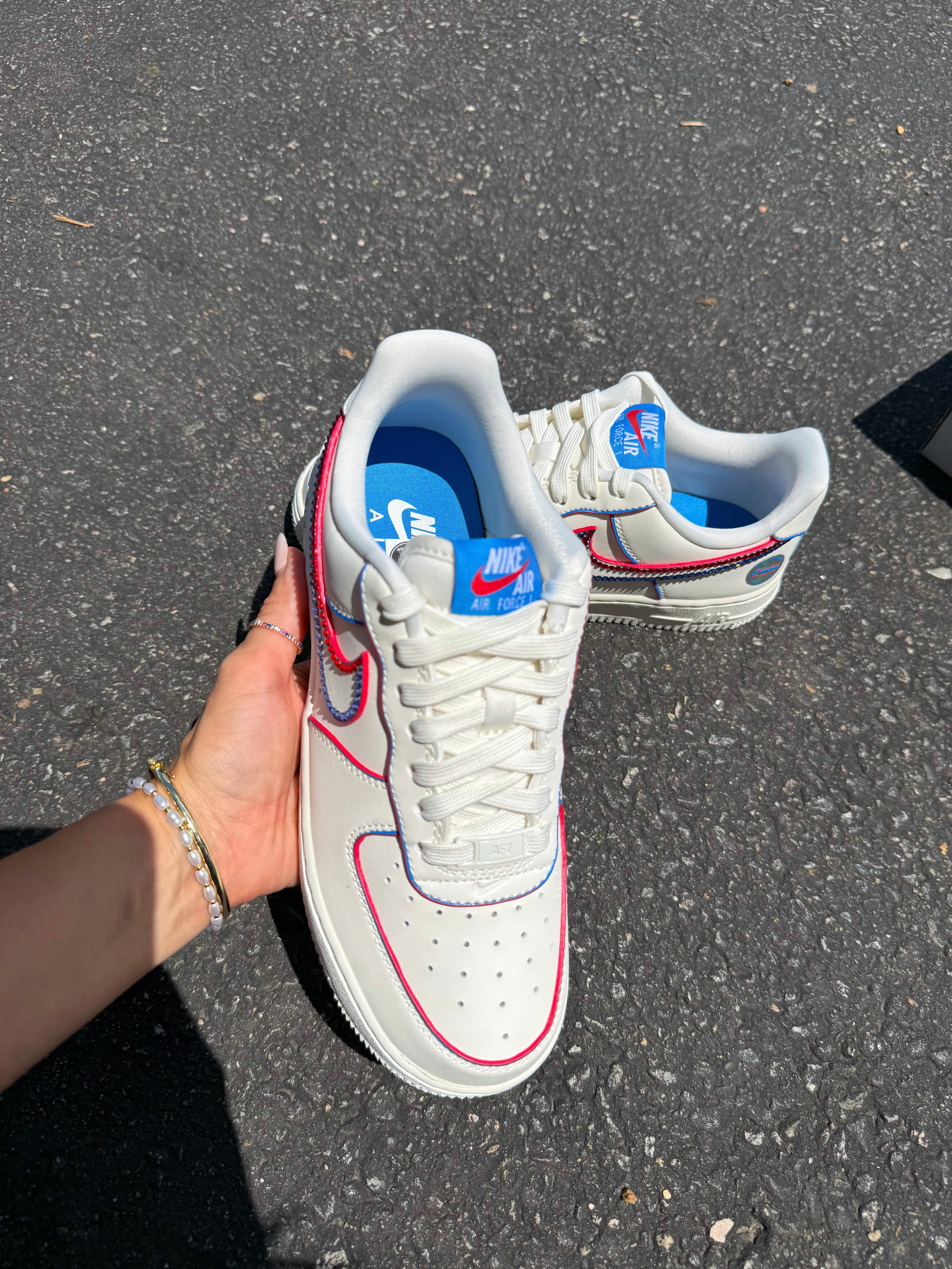 Americana White Swarovski Nike Air Force 1