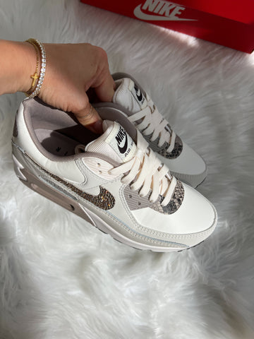 Neutral Animal Print Swarovski Womens Nike Air Max 90
