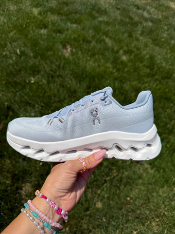 SIZE 7 Light Blue Ombre Swarovski ON Cloudtilt Running Shoes