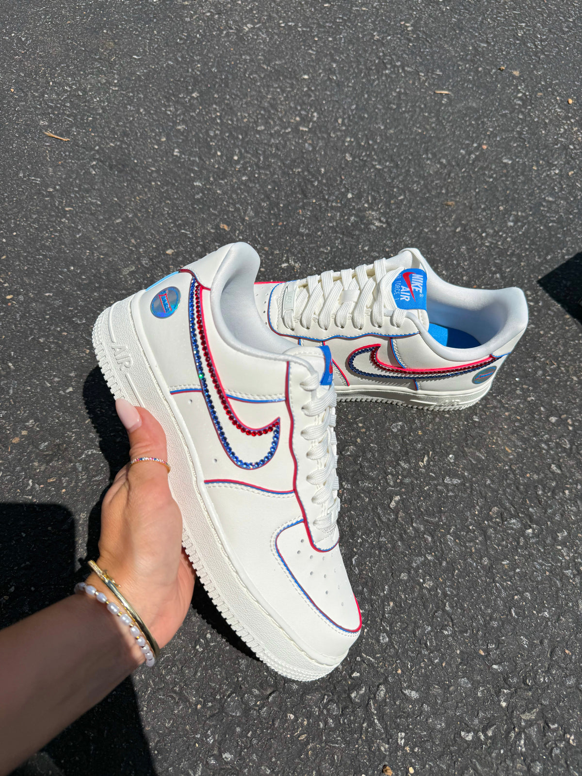 Americana White Swarovski Nike Air Force 1