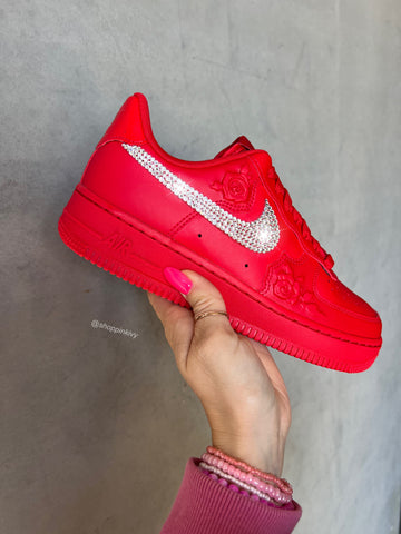 Red Roses Swarovski Nike Air Force 1