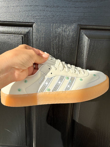 Beaded Floral Swarovski Adidas Original Sambae Shoes