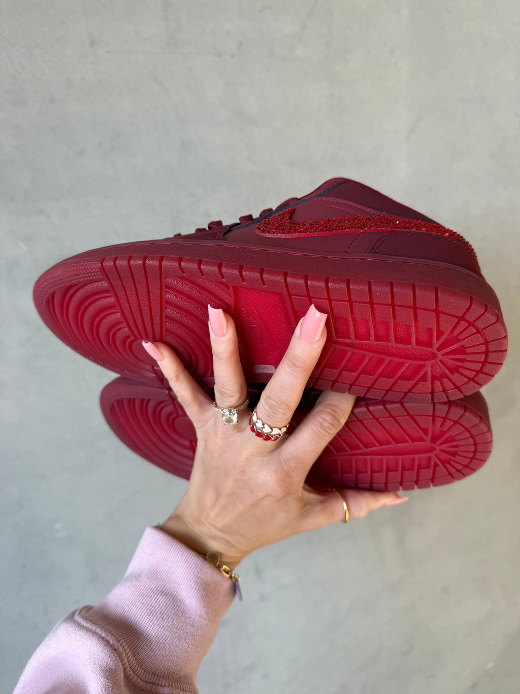 2026 Valentine’s Edition Red Swarovski Women’s Air Jordan 1 Low Shoes