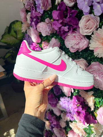 Hot Pink Swarovski Women’s Air Force 1 Low Shoes