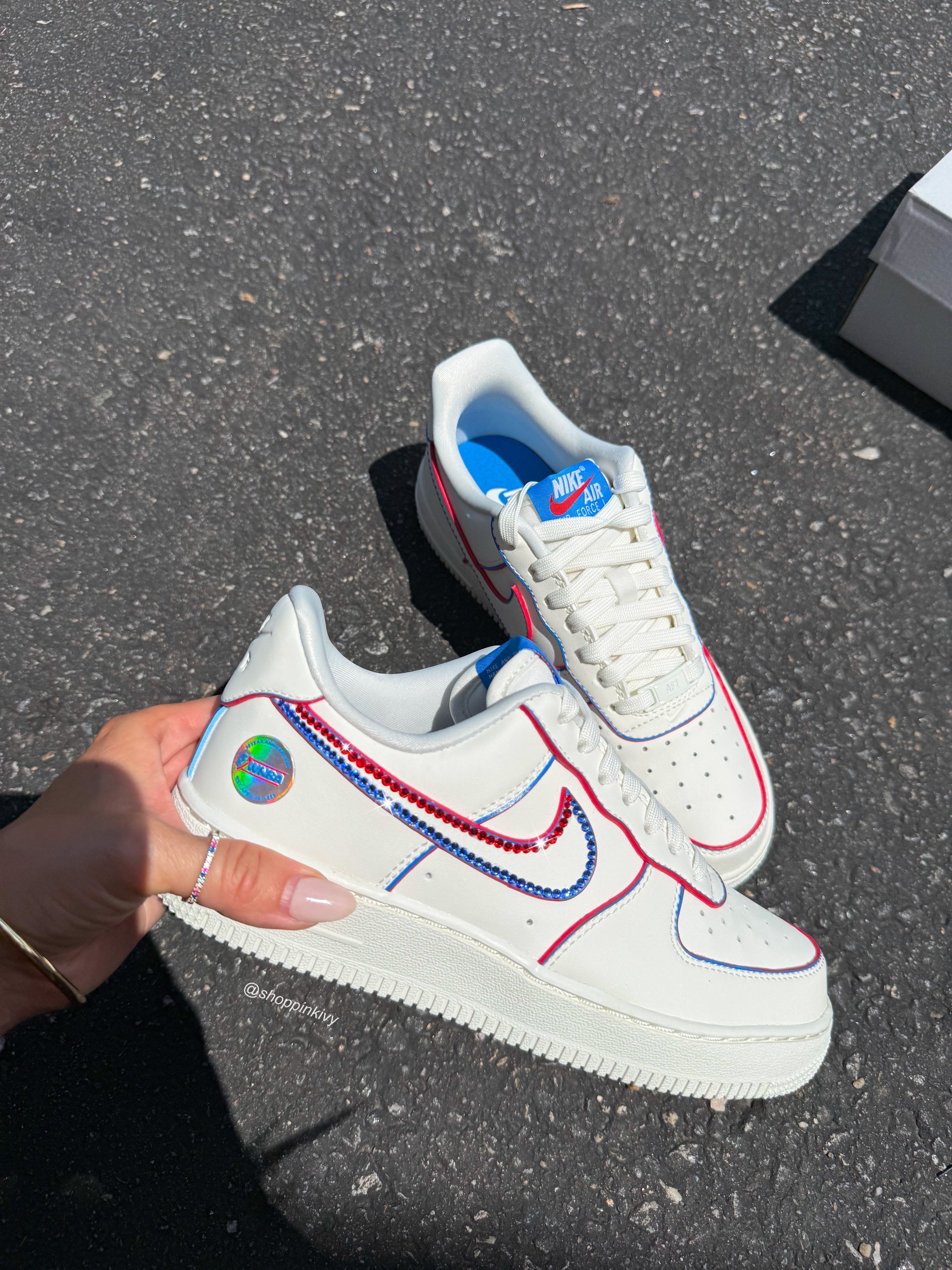Americana White Swarovski Nike Air Force 1