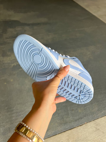 Periwinkle Blue Swarovski Women’s Air Jordan Retro 1 Low Shoes