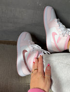 Baby Pink Swarovski Women’s Air Jordan 1 Mid Shoes