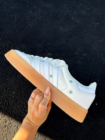 Beaded Floral Swarovski Adidas Original Sambae Shoes