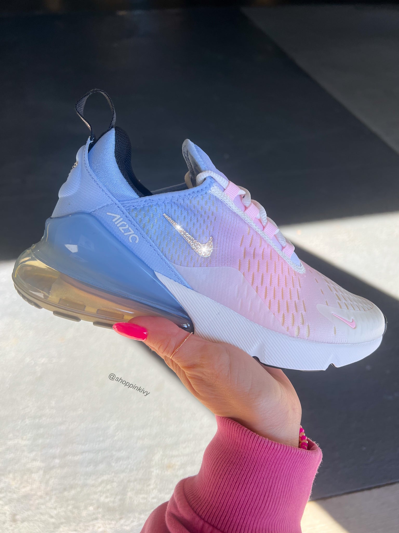 Cotton Candy Ombre Swarovski Women's Nike Shoes Air Max 270