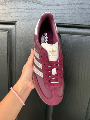 SIZE 7.5 Maroon Swarovski Adidas Original Samba OG