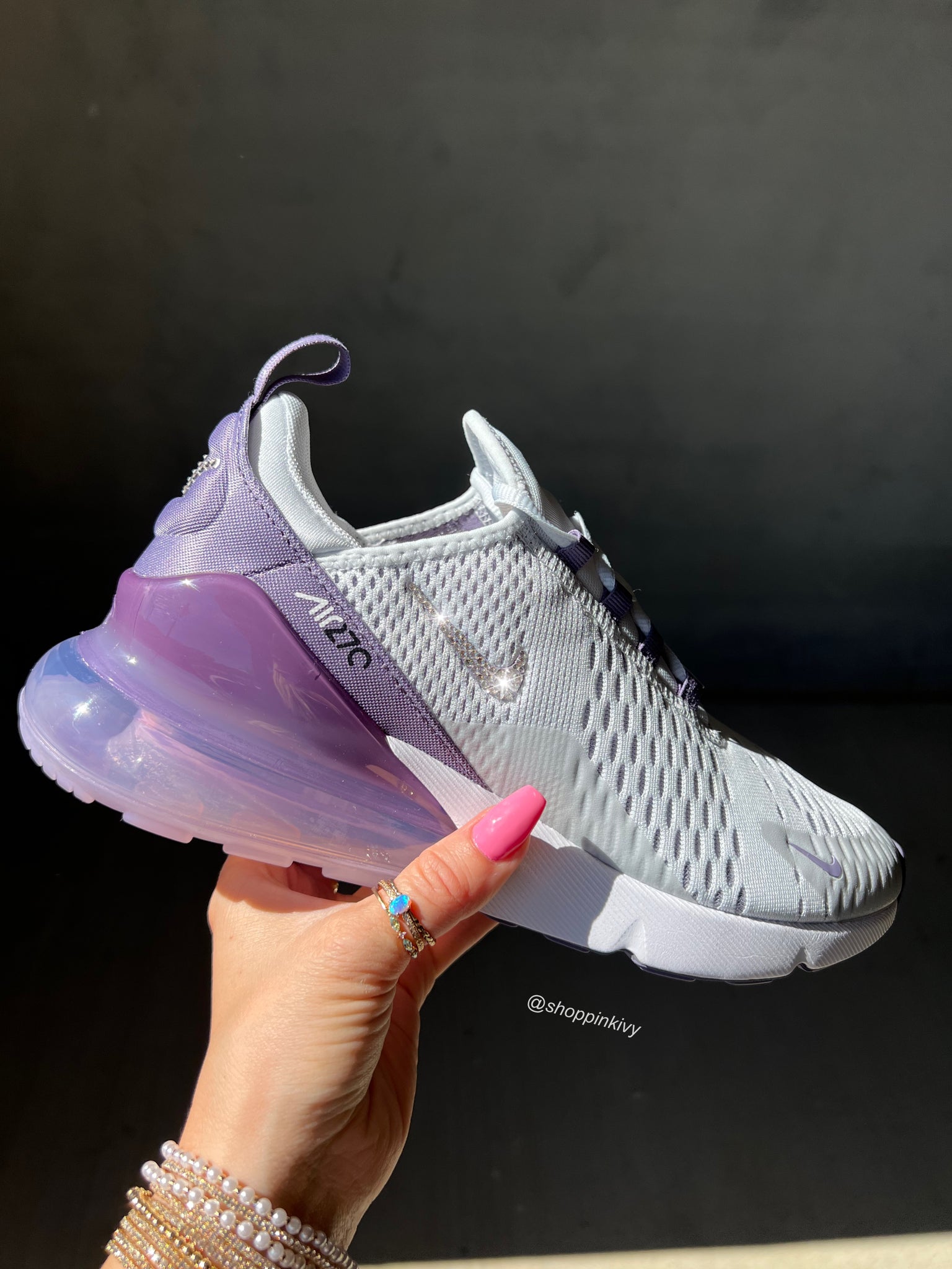 Plum Swarovski Women s Nike Shoes Air Max 270 Pink Ivy