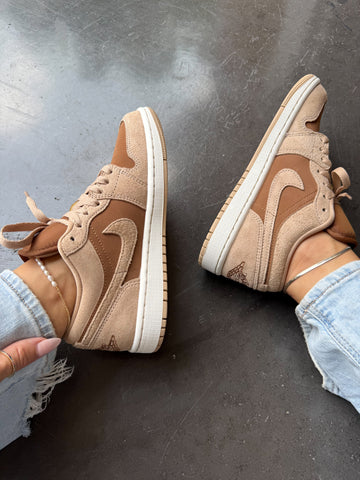 NEW Fall Tan Swarovski Women’s Air Jordan 1 Low Shoes