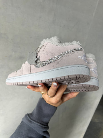 Sherpa Lined Swarovski Women’s Air Jordan Retro 1 Low Shoes