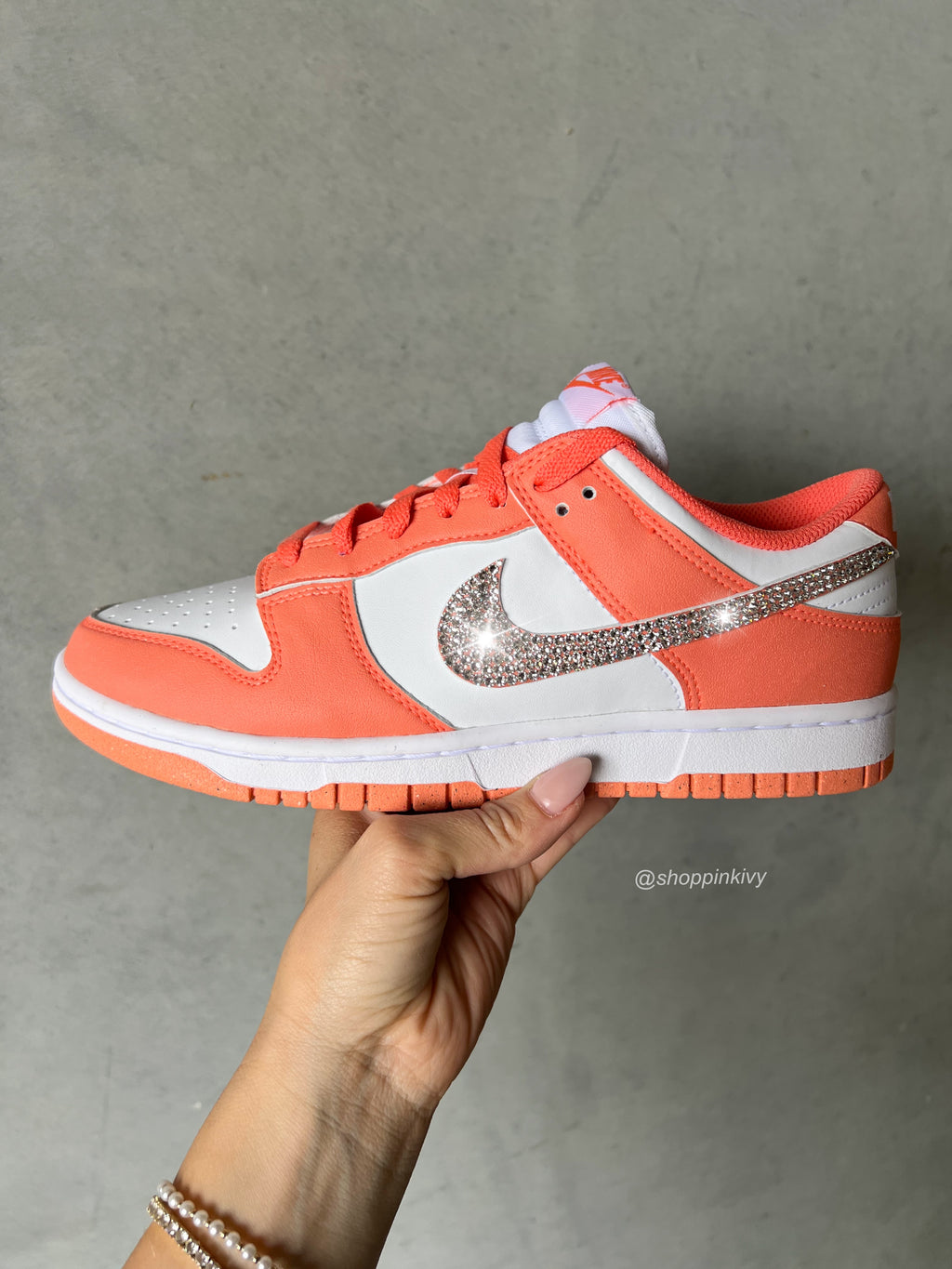 Mango Orange Swarovski Womens Nike Dunk Shoes