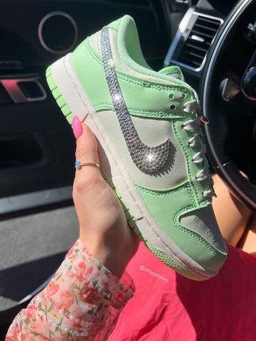 Light Lime Swarovski Womens Nike Dunk Shoes